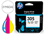 TINTEIRO HP 305 DESKJET 1210 / 1212 / 1255 / 2732 / 2752 / 4155 / 4158 ENVY 6020 / 6052 /6055 / 6420 TRICOLOR 100