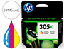 TINTEIRO HP 305 XL DESKJET 1210 / 1212 / 1255 / 2732 / 2752 / 4155 / 4158 ENVY 6020 / 6052 /6055 / 6420 TRICOLOR 200