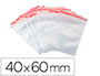 BOLSA PLASTICO AUTO SELADA Q-CONNECT 40X60 MM PACK DE 100 UNIDADES