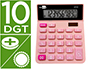 CALCULADORA LIDERPAPEL DE SECRETARIA XF23 10 DIGITOS SOLAR E PILHAS COR ROSA 127X105X24 MM
