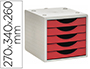 BLOCO CLASSIFICADOR DE GAVETAS ARCHIVO 2000 5 GAVETAS COR VERMELHO OPACO 270X340X260 MM