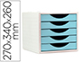 BLOCO CLASSIFICADOR DE GAVETAS ARCHIVO 2000 5 GAVETAS COR AZUL PASTEL 270X340X260 MM