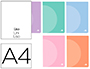 CADERNO AGRAFADO LIDERPAPEL 360 CAPA DE PLASTICO DIN A4 48 F 90 GR LISO SEM MARGEM CORES PASTEL SORTIDAS