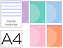 CADERNO AGRAFADO LIDERPAPEL 360 CAPA DE PLASTICO DIN A4 48 F 90 GR PAUTADO DUPLA MARGEM CORES PASTEL SORTIDAS