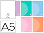 CADERNO AGRAFADO LIDERPAPEL 360 CAPA DE PLASTICO DIN A5 48 F 90 GR LISO SEM MARGEM CORES PASTEL SORTIDAS