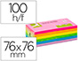 BLOCO DE NOTAS ADESIVAS Q-CONNECT 76X76 MM FSC CORES NEON E PASTEL SORTIDAS