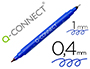 MARCADOR Q-CONNECT MARCADOR PERMANENTE DUPLA PONTA COR AZUL 0,4 MM E 1 MM