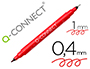 MARCADOR Q-CONNECT MARCADOR PERMANENTE DUPLA PONTA COR VERMELHO 0,4 MM E 1 MM