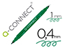 MARCADOR Q-CONNECT MARCADOR PERMANENTE DUPLA PONTA COR VERDE 0,4 MM E 1 MM