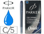 TINTA PARKER QUINK AZUL PERMANENTE CAIXA DE 5 CARTUCHOS