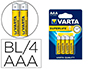 PILHA VARTA SUPERLIFE AAA TIPO LR-03 BLISTER DE 4 UNIDADES
