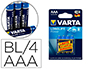 PILHA VARTA ALCALINA AAA TIPO LR-03 BLISTER DE 4 UNIDADES
