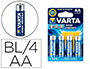 PILHA VARTA ALCALINA AA TIPO LR-6 BLISTER DE 4 UNIDADES