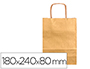 SACO DE PAPEL Q-CONNECT KRAFT OURO XS COM ASA TORCIDA 180X240X80 MM