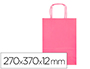 SACO DE PAPEL Q-CONNECT CELULOSE ROSA M COM ASA TORCIDA 270X370X12 MM