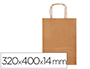 SACO DE PAPEL Q-CONNECT KRAFT NATURAL LISO L COM ASA TORCIDA 320X400X14 MM
