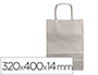 SACO DE PAPEL Q-CONNECT KRAFT PRATA L COM ASA TORCIDA 320X400X14 MM