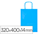 SACO DE PAPEL Q-CONNECT CELULOSE CELESTE L COM ASA TORCIDA 320X400X14 MM