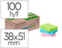 BLOCO DE NOTAS ADESIVAS Q-CONNECT 38X51 MM 100% PAPEL RECICLADO CORES PASTEL CAIXA DE CARTAO