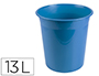 CESTO PLASTICO LIDERPAPEL ECOUSE 100% RECICLADO CELESTE OPACO 13 LITROS
