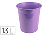 CESTO PLASTICO LIDERPAPEL ECOUSE 100% RECICLADO LAVANDA OPACO 13 LITROS