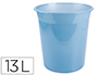 CESTO DE PAPEIS EM PLASTICO LIDERPAPEL ECOUSE 100% RECICLADO CELESTE TRANSLUCIDO 13 LITROS 275X285 MM