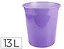 CESTO DE PAPEIS EM PLASTICO LIDERPAPEL ECOUSE 100% RECICLADO LAVANDA TRANSLUCIDO 13 LITROS 275X285 MM