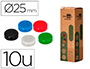 IMAN DE SINALIZACAO LIDERPAPEL ECOUSE PP RECICLADO PARA QUADRO MAGNETICO 25 MM CAIXA DE 10 UNIDADES CORES SORTIDAS