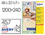 ETIQUETA ADESIVA AVERY BRANCA REMOVIVEL IMPRESSORA LASER INJECAO DE TINTA E FOTOCOPIADORA 45,7X21,2 MM CAIXA DE 1200 UDS