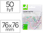 BLOCO DE NOTAS ADESIVAS Q-CONNECT REMOVIVEIS PLASTICO TRANSLUCIDO BRANCO COM 50 FOLHAS 76X76 MM