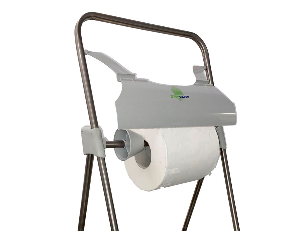 PORTA BOBINE BUZNL GREENSOURCE TRIPE CHAO ABS RECICLADO COM SERRA DE CORTE PARA BOBINES PAPEL CELULOSE