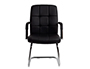 CADEIRA DE ESCRITORIO Q-CONNECT PIAVE IMIT DE PELE BASE METAL ALT MAX 1050 MM LARG 610 MM PROF 680 COR PRETO