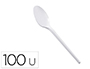 COLHER DE PLASTICO BRANCO REUTILIZAVEL PACK DE 100 UNIDADES