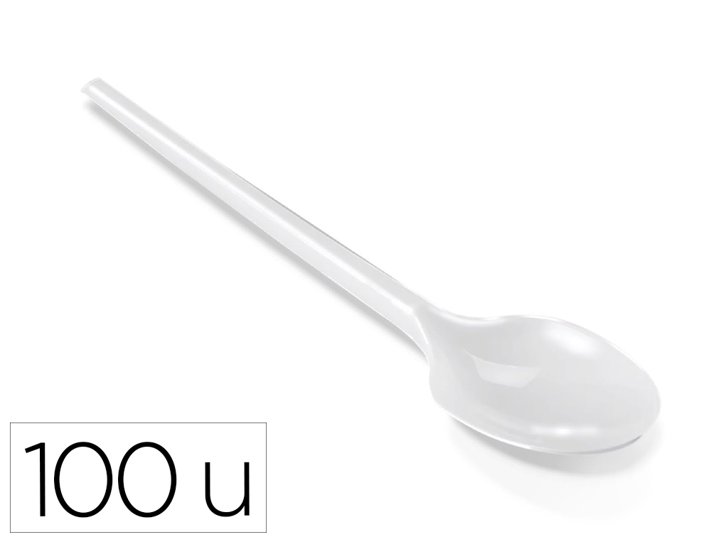 COLHER DE PLASTICO BRANCO REUTILIZAVEL PACK DE 100 UNIDADES