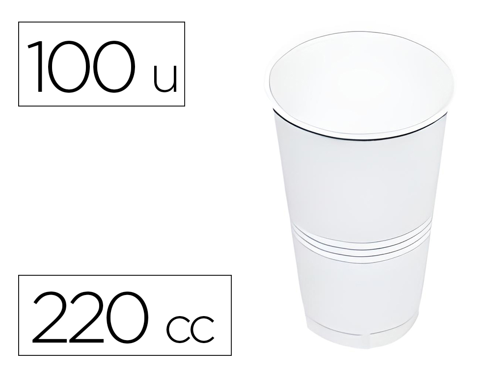 COPO DE PLASTICO BRANCO 220 CC PACK DE 100 UNIDADES
