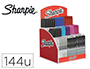 EXPOSITOR SHARPIE DE SECRETARIA ACRILICO COM 120 MARCADORES PERMANENTES E 24 ESFEROGRAFICAS GEL CORES SORTIDAS