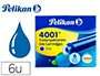 RECARGA PARA CANETA PELIKAN 4001 AZUL REALCAIXA 6 UNIDADES