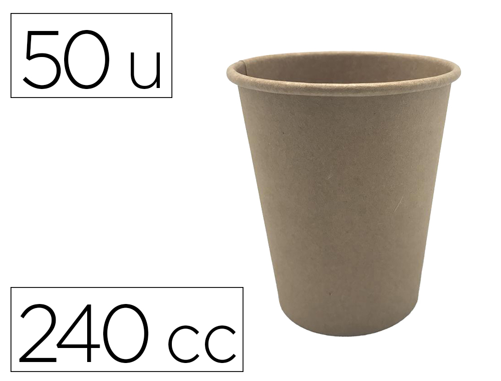 COPO TERMICO CARTAO KRAFT 240 CC 80 MM DIAMETRO EMBALAGEM DE 50 UNIDADES