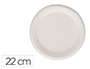 PRATO FIBRA CANA ACUCAR BUNZL BIODEGRADAVEL 22 CM DIAMETRO COR BRANCO EMBALAGEM DE 50 UNIDADES