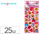 AUTOCOLANTES IMAGINOVO DESENHOS SORTIDOS SMILEY COM BRILHO 214X100 MM EM BLISTER