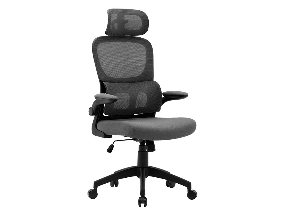CADEIRA DE DIRECAO Q-CONNECT SORRENTO TECIDO BASE METALICA ALT MAX 1320 LAR 650 PROF 600 MM RODAS PREMIUM CINZA