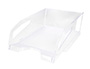 BANDEJA DE SECRETARIA PLASTICO Q-CONNECT GRANDE CAPACIDADE COM ASA TRANSPARENTE 386X270X115MM