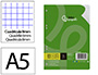 RECAMBIO LIDERPAPEL DIN A5 100 HOJAS 75 GR CUADRO 8MM CON MARGEN 6 TALADROS
