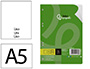 RECAMBIO LIDERPAPEL DIN A5 100 HOJAS 75 GR LISO SIN MARGEN 6 TALADROS