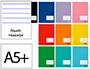CADERNO AGRAFADO LIDERPAPEL SMART DIN A5+ 48 F 75GR PAUTADO COM DUPLA MARGEM CORES SORTIDAS