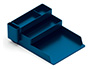 BANDEJA DE SECRETARIA DE PLASTICO Q-CONNECT ORGANIZADOR DE ESCRITORIO COM 4 DEPARTAMENTOS COR AZUL 115X240X323 MM