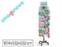 AUTOCOLANTES IMAGINOVO EXPOSITOR METALICO GIRATORIO COM 40 GANCHOS AJUSTAVEIS SORTIDO FECHADO 1874X532X532 MM