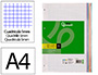 RECARGA LIDERPAPEL A4 120 FOLHAS 90 GR QUADRICULA 5 MM 4 FUROS BANDAS DE 5 CORES PASTEL