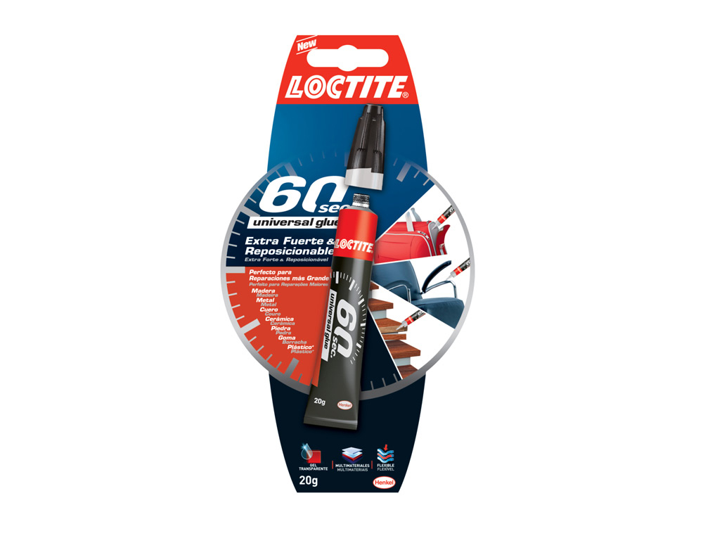 PEGAMENTO LOCTITE UNIVERSAL GLUE EXTRA FUERTE 60 SEGUNDOS 20 GR