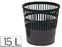 CESTO DE PAPEIS PLASTICO PRETO 275 X 275 MM CAPACIDADE PARA 15 LITROS